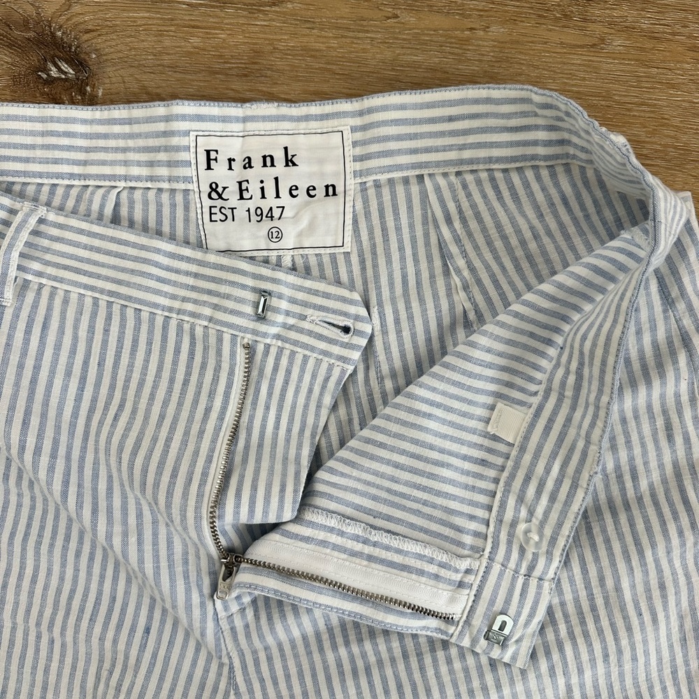 Frank & Eileen Light Blue Striped Wide Leg Pants - Picture 4 of 5